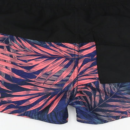 Another Influence Mens Black Floral  Sweat Shorts Size S - Elasticated Waist