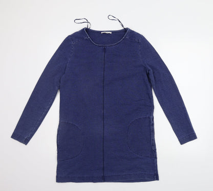 TU Womens Blue Houndstooth  Jumper Dress  Size 8