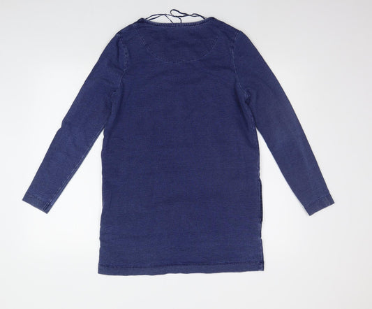 TU Womens Blue Houndstooth  Jumper Dress  Size 8