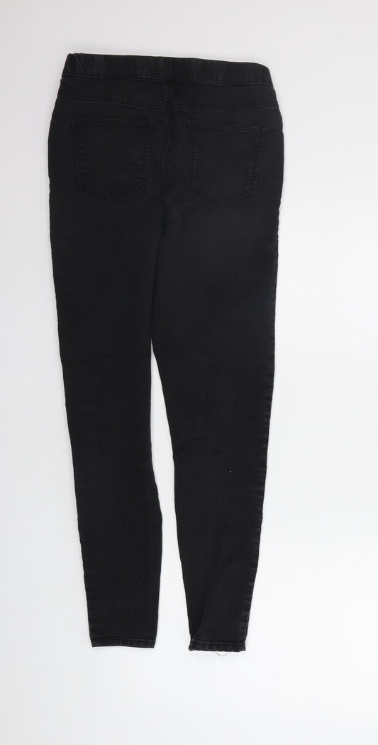 Womens UK Size 8 Papaya Regular Fit Jegging Black Trousers