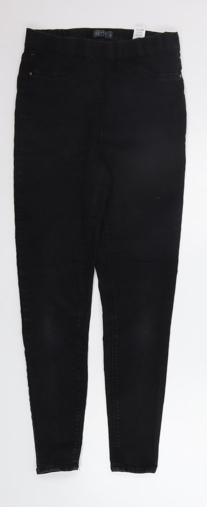 Womens UK Size 10 Papaya Regular Fit Skinny Black Jeans