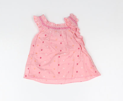 Pumpkin Patch Baby Pink Geometric  Basic Blouse Size 0-3 Months