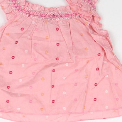 Pumpkin Patch Baby Pink Geometric  Basic Blouse Size 0-3 Months