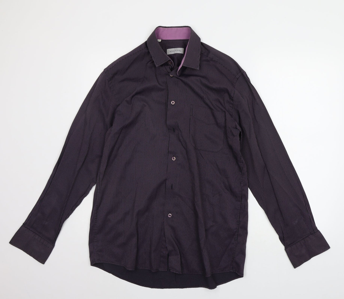 Mens UK Size M James Aubrey Purple  Button-Up Long Sleeve Casual Shirt