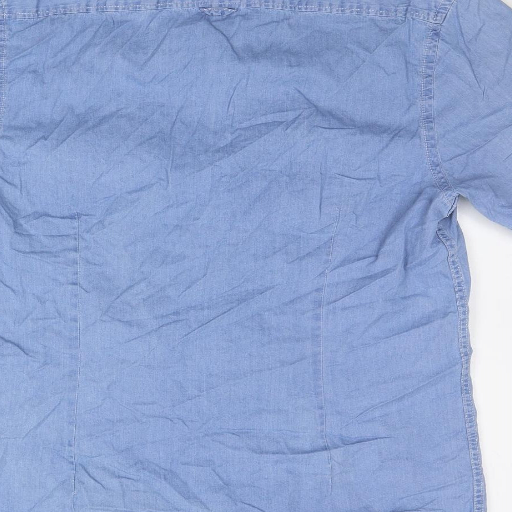 Mens UK Size M Burton menswear Blue  Button-Up Short Sleeve Casual Shirt