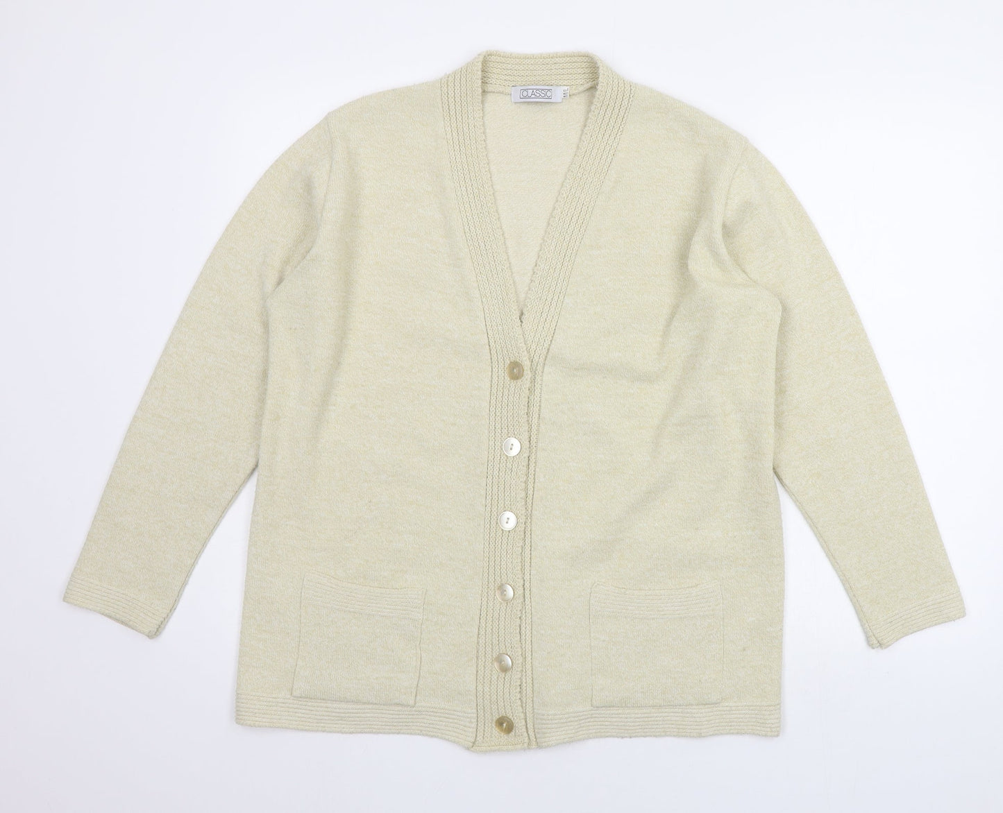 Womens UK Size M Classic Beige Cardigan Jumper