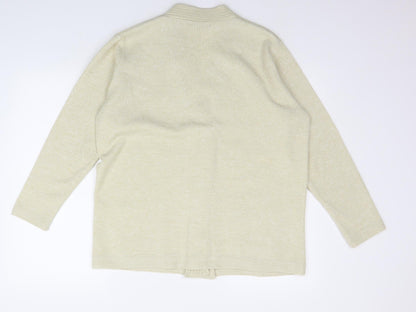 Womens UK Size M Classic Beige Cardigan Jumper