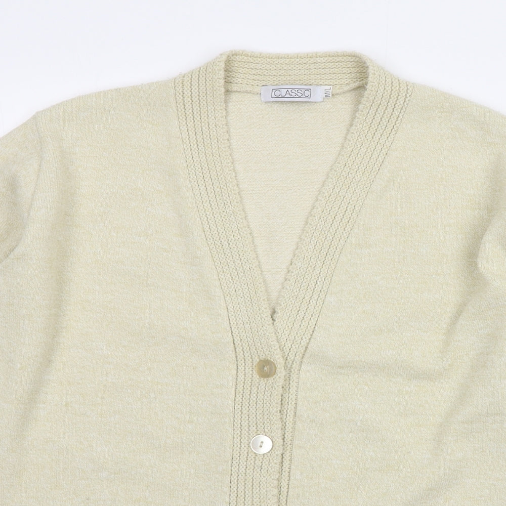 Womens UK Size M Classic Beige Cardigan Jumper