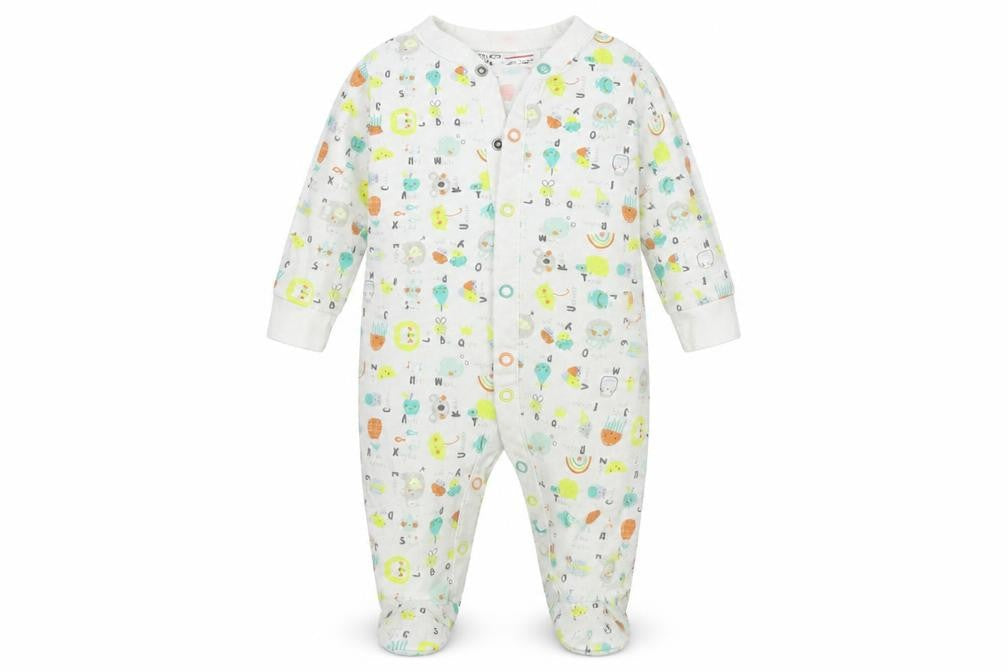 Minoti Baby White Geometric  Babygrow One-Piece Size 0-3 Months