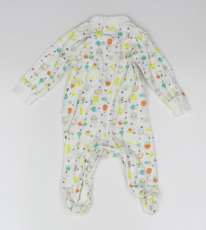 Minoti Baby White Geometric  Babygrow One-Piece Size 0-3 Months