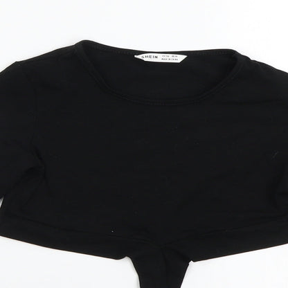 SheIn Girls Black   Basic T-Shirt Size 9-10 Years
