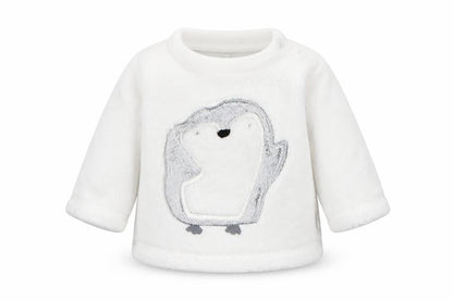 F&F Baby White Solid   Pyjama Top Size 0-3 Months  - animal print detail