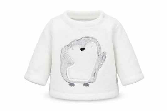 F&F Baby White Solid   Pyjama Top Size 0-3 Months  - animal print detail