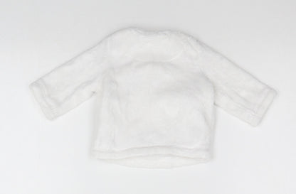 F&F Baby White Solid   Pyjama Top Size 0-3 Months  - animal print detail