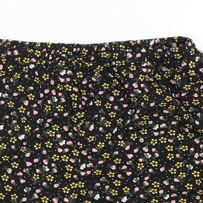 Primark Girls Black Floral  Hot Pants Shorts Size 10-11 Years