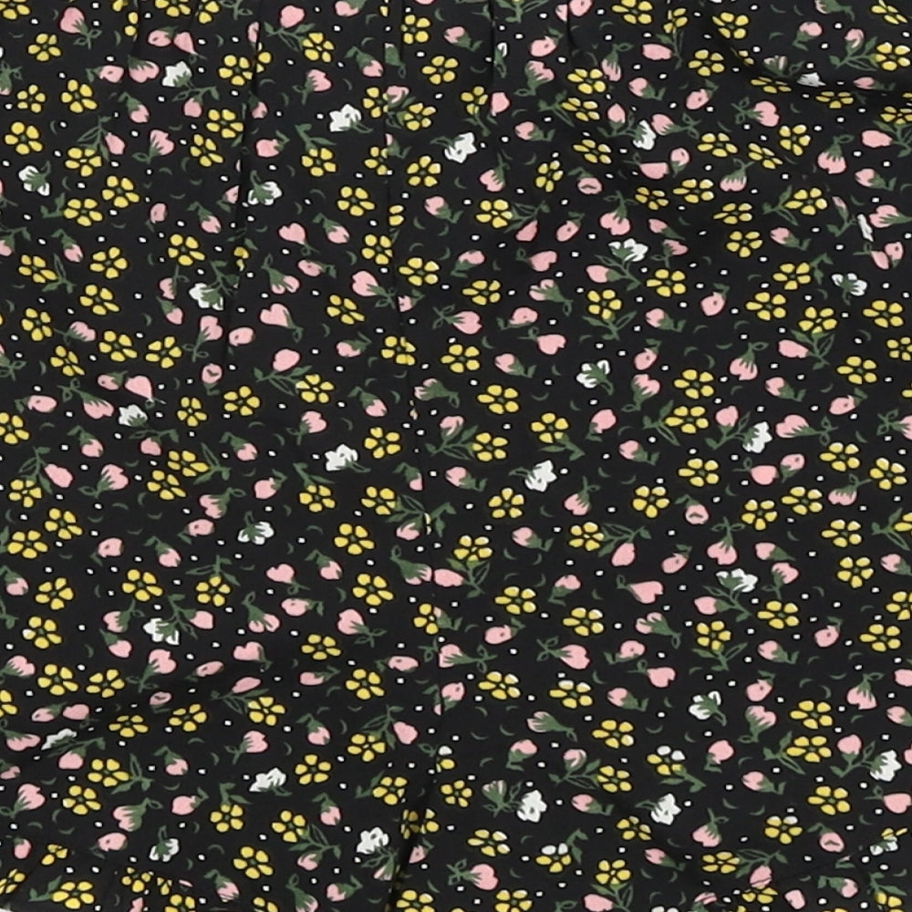 Primark Girls Black Floral  Hot Pants Shorts Size 10-11 Years