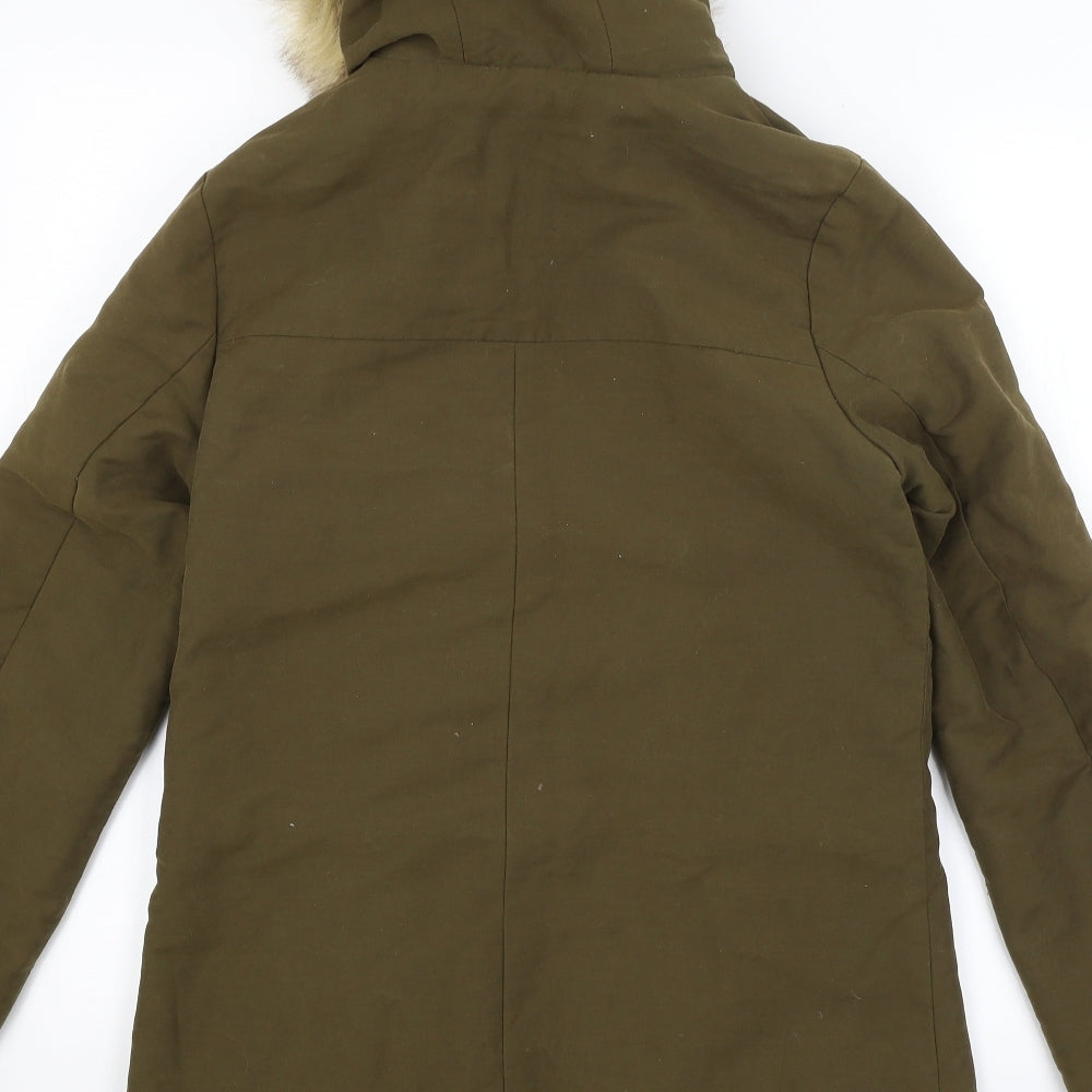 Primark Womens Green   Quilted Coat Size 2XS
