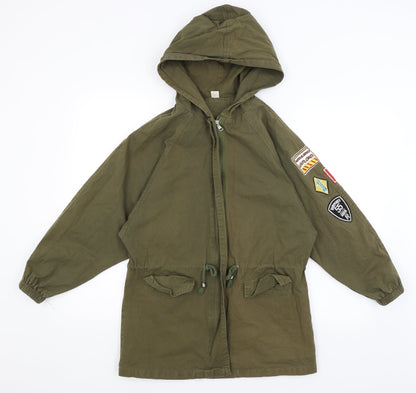 Womens UK Size S Preworn Green Overcoat