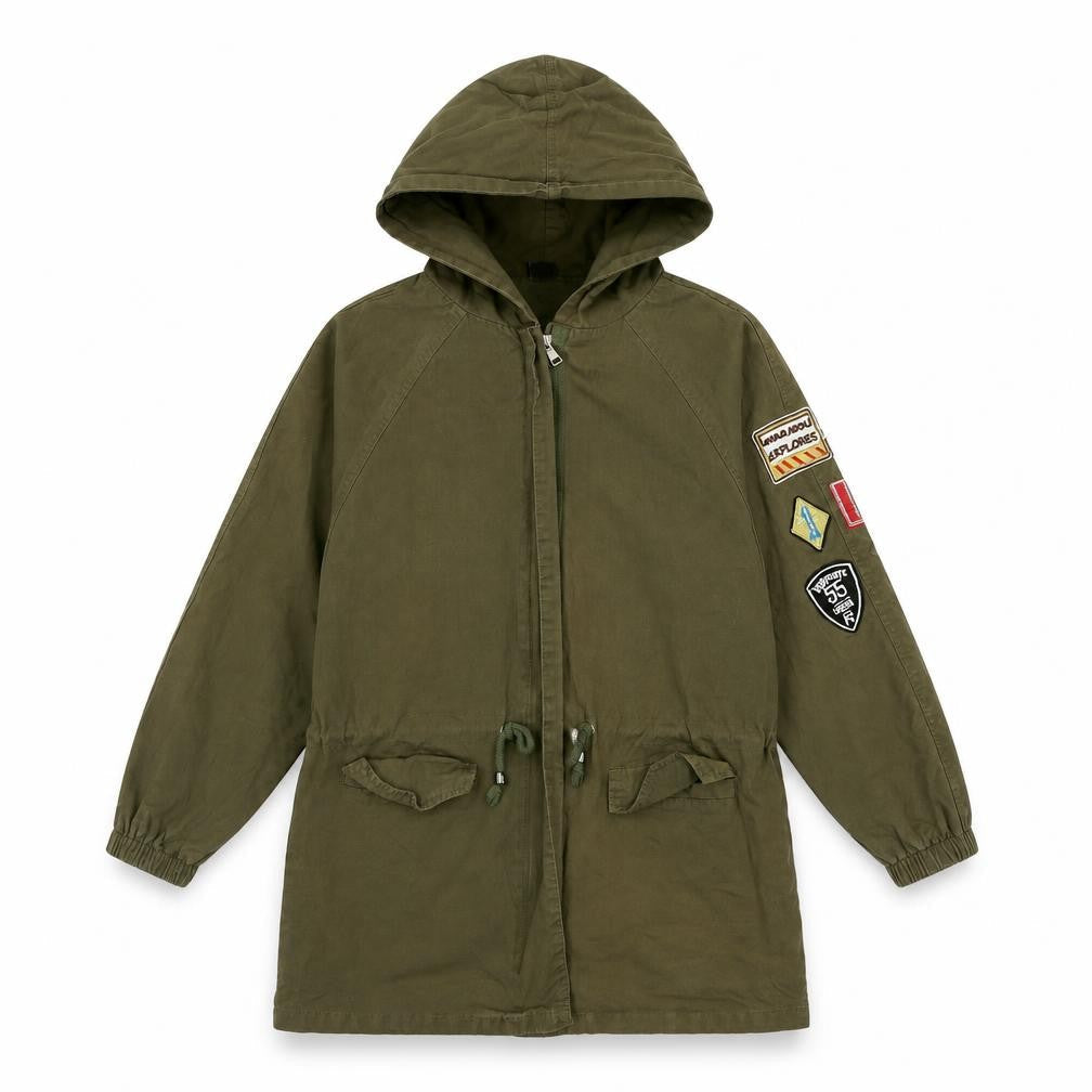 Womens UK Size S Preworn Green Overcoat