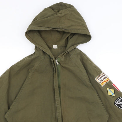 Womens UK Size S Preworn Green Overcoat