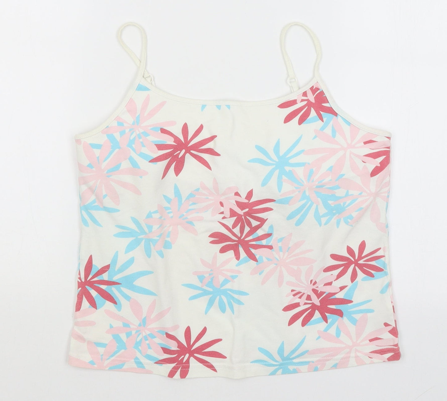 Papaya Womens White Floral  Basic Tank Size 14