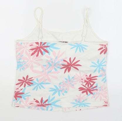 Papaya Womens White Floral  Basic Tank Size 14
