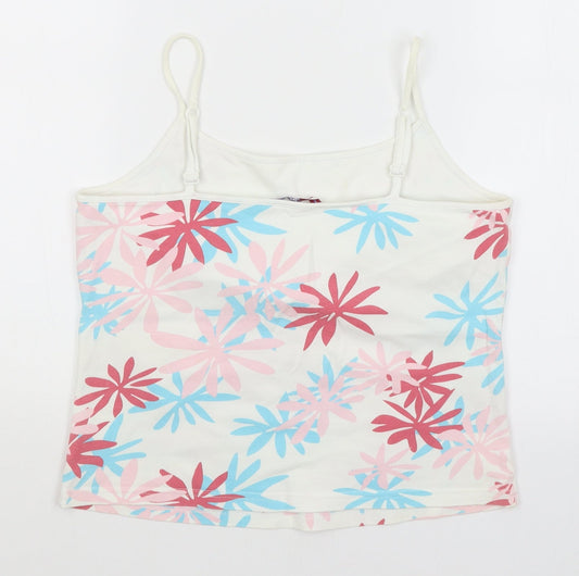 Papaya Womens White Floral  Basic Tank Size 14