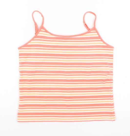Papaya Womens Orange Striped  Basic Tank Size 14