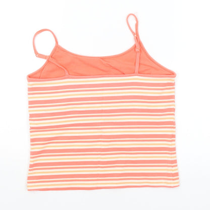 Papaya Womens Orange Striped  Basic Tank Size 14
