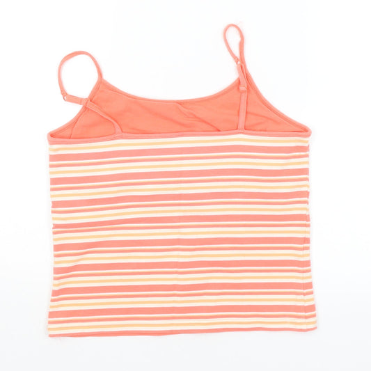Papaya Womens Orange Striped  Basic Tank Size 14