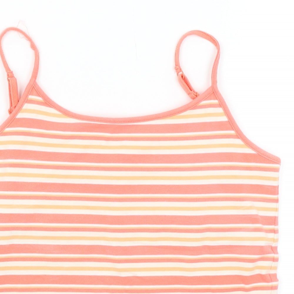 Papaya Womens Orange Striped  Basic Tank Size 14