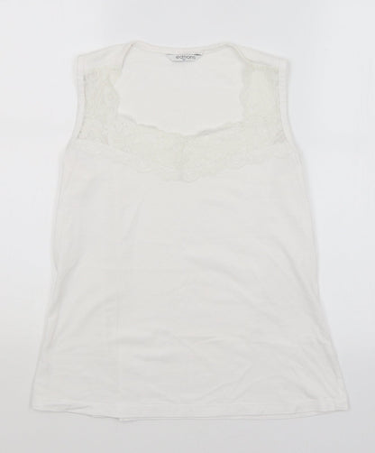 Womens UK Size 12 Editions White Basic Tank
