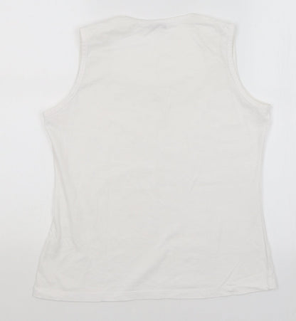 Womens UK Size 12 Editions White Basic Tank