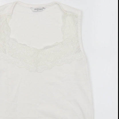 Womens UK Size 12 Editions White Basic Tank