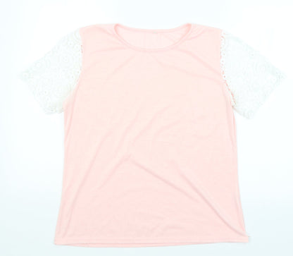 Womens UK Size XL Preworn Pink Basic T-Shirt