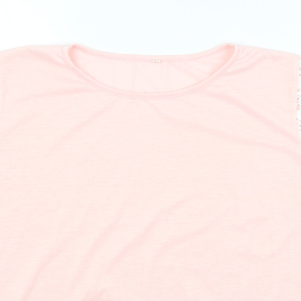 Womens UK Size XL Preworn Pink Basic T-Shirt