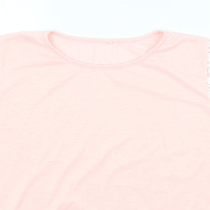 Womens UK Size XL Preworn Pink Basic T-Shirt