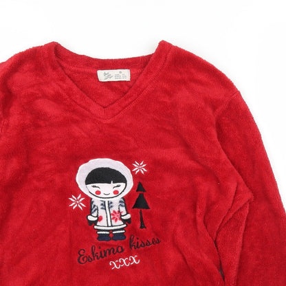Primark Womens Red   Pullover Jumper Size 6  - PJ top