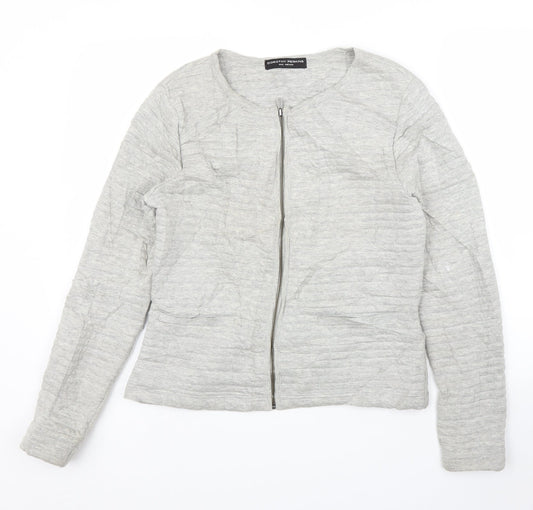 Womens UK Size 12 Dorothy Perkins Grey Full Zip Jumper