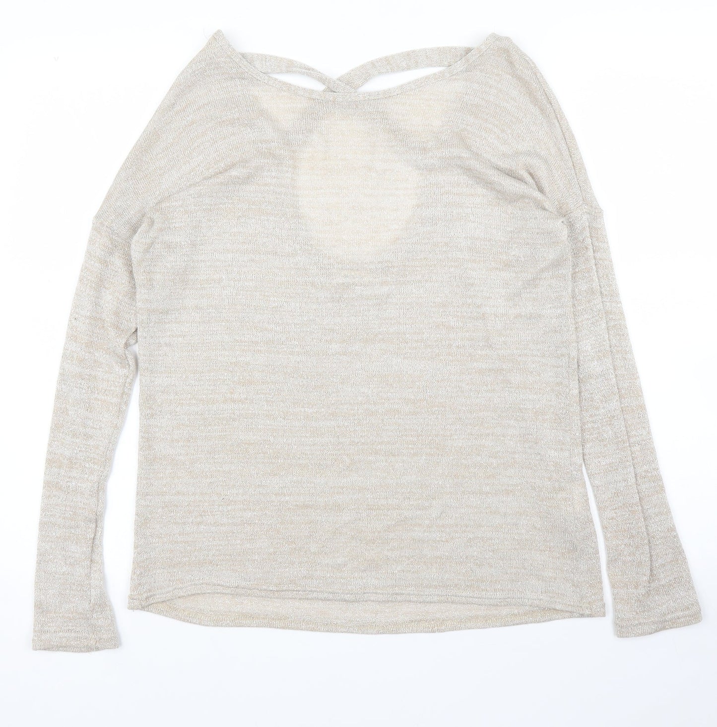 Womens UK Size 8 River Island Beige Basic Blouse