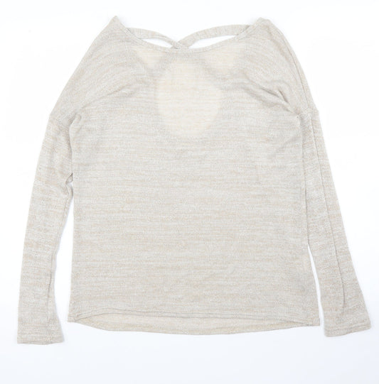 Womens UK Size 8 River Island Beige Basic Blouse
