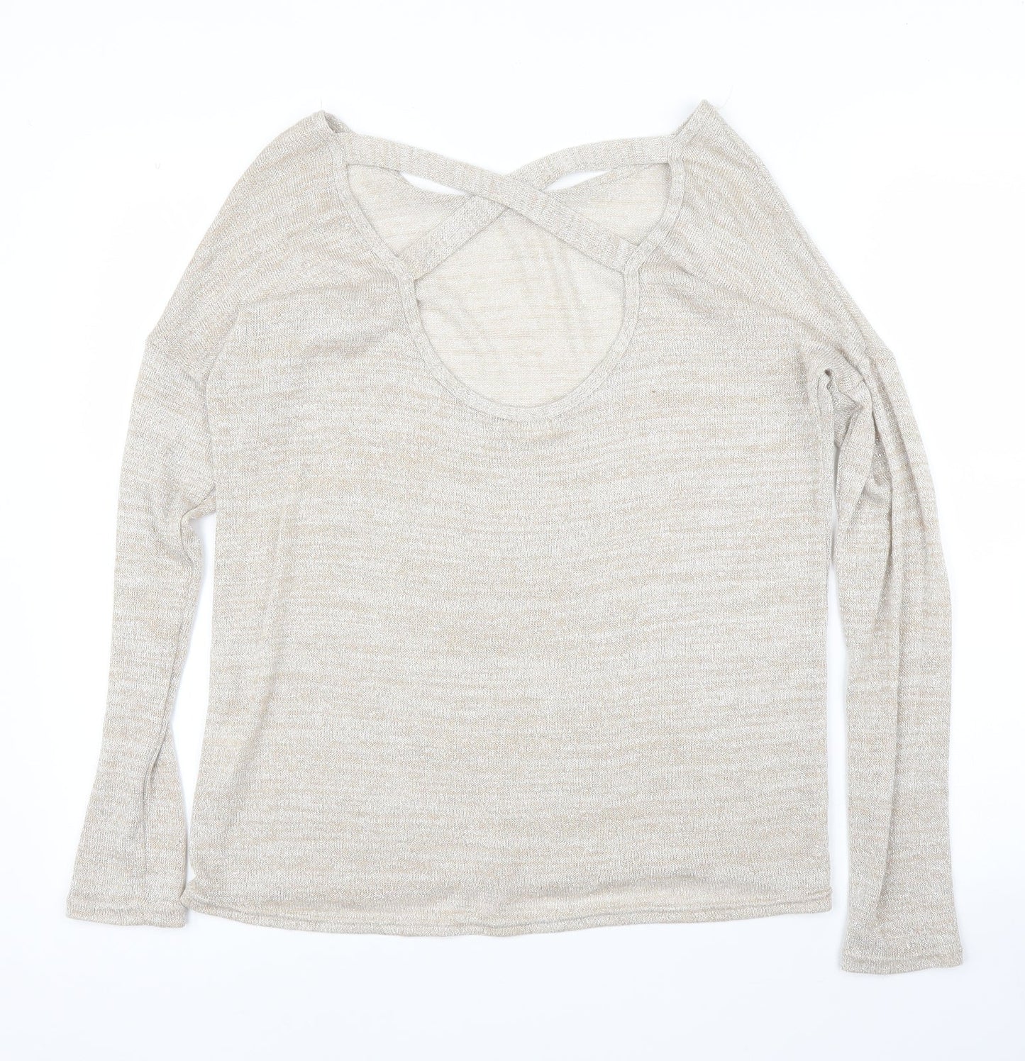 Womens UK Size 8 River Island Beige Basic Blouse