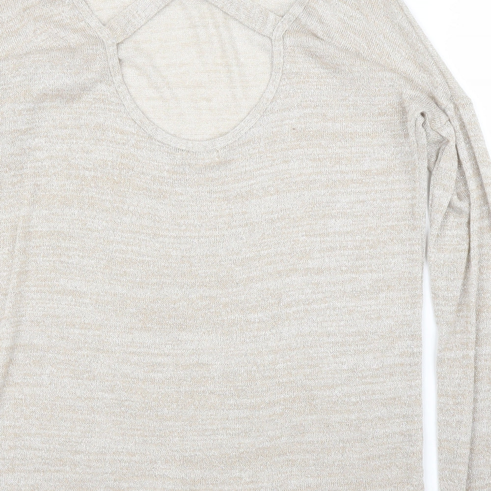 Womens UK Size 8 River Island Beige Basic Blouse