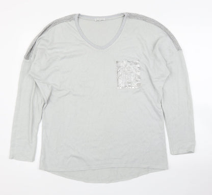 Womens UK Size L Preworn Grey Pullover Jumper