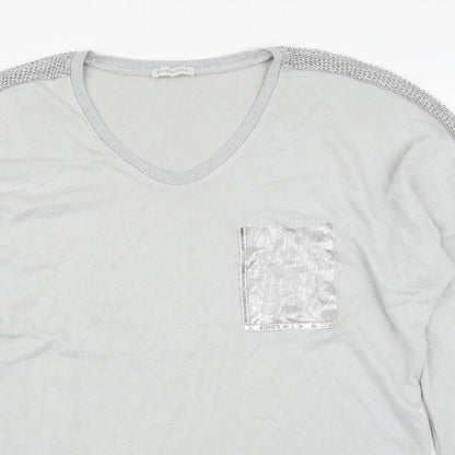 Womens UK Size L Preworn Grey Pullover Jumper