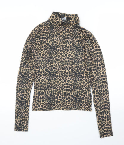 Primark Womens Beige Animal Print  Basic T-Shirt Size XS  - Leopard print