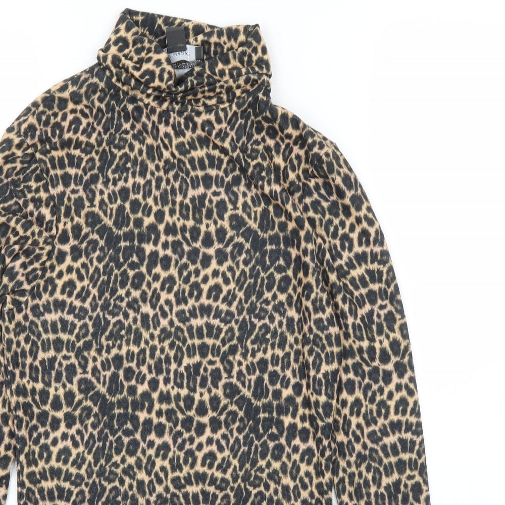 Primark Womens Beige Animal Print  Basic T-Shirt Size XS  - Leopard print