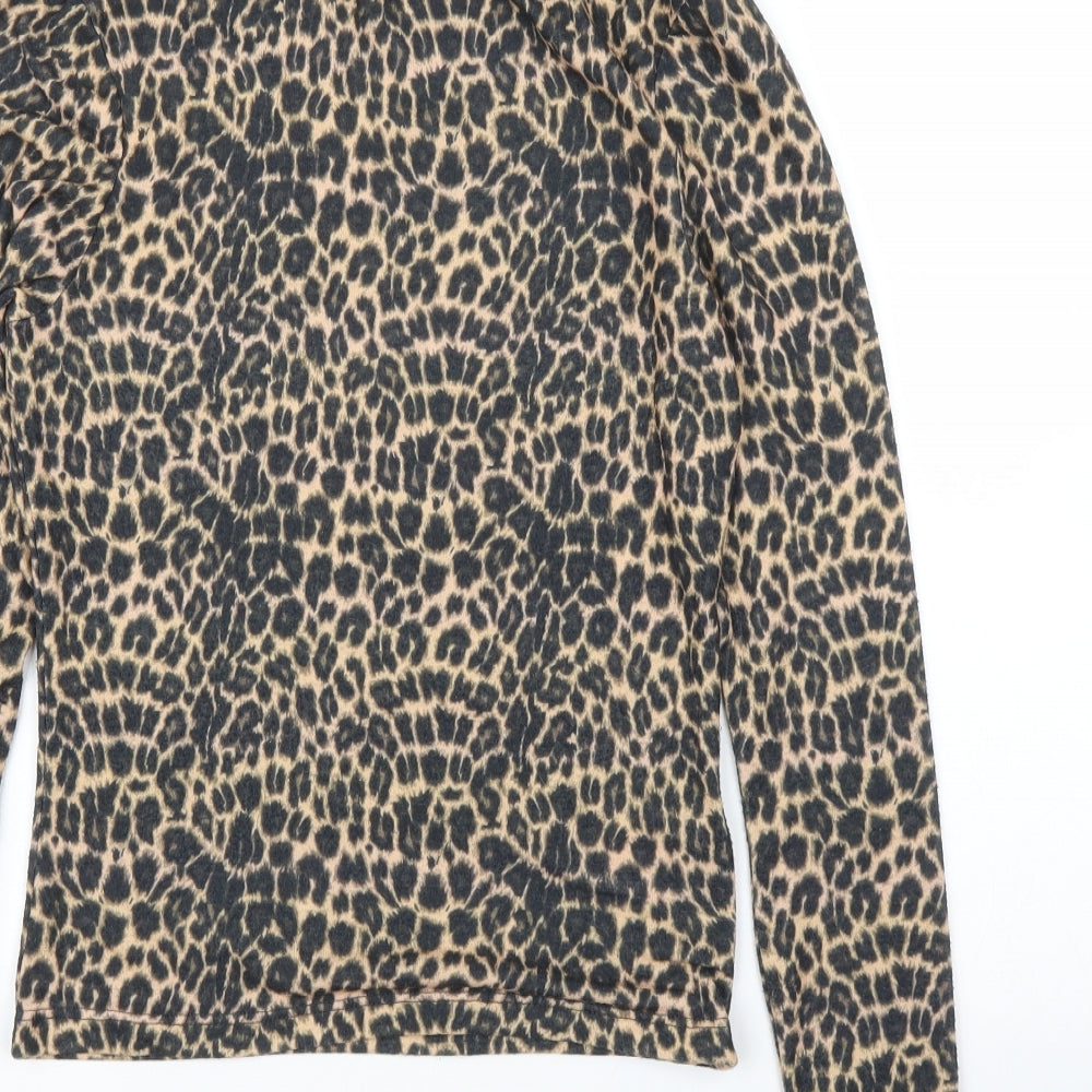 Primark Womens Beige Animal Print  Basic T-Shirt Size XS  - Leopard print