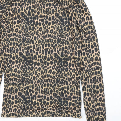 Primark Womens Beige Animal Print  Basic T-Shirt Size XS  - Leopard print