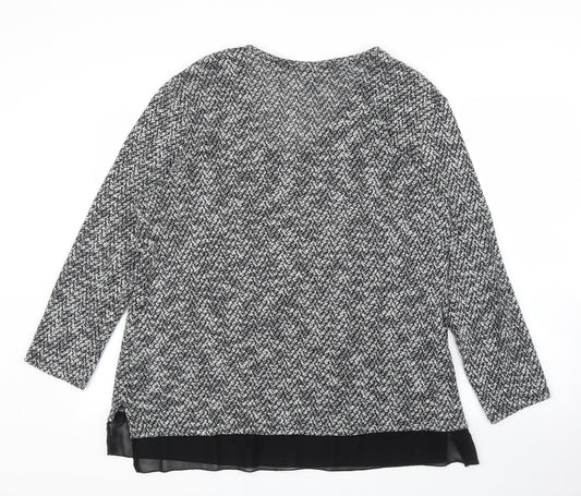 Womens UK Size XL Peacocks Grey Pullover Jumper